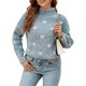 thumbnail image 3 of Suéter de Punto Holgado con Cuello Alto y Corazón para Mujer, Larga, Ideal para Otoño e Invierno Gris Oscuro L, 3 of 10