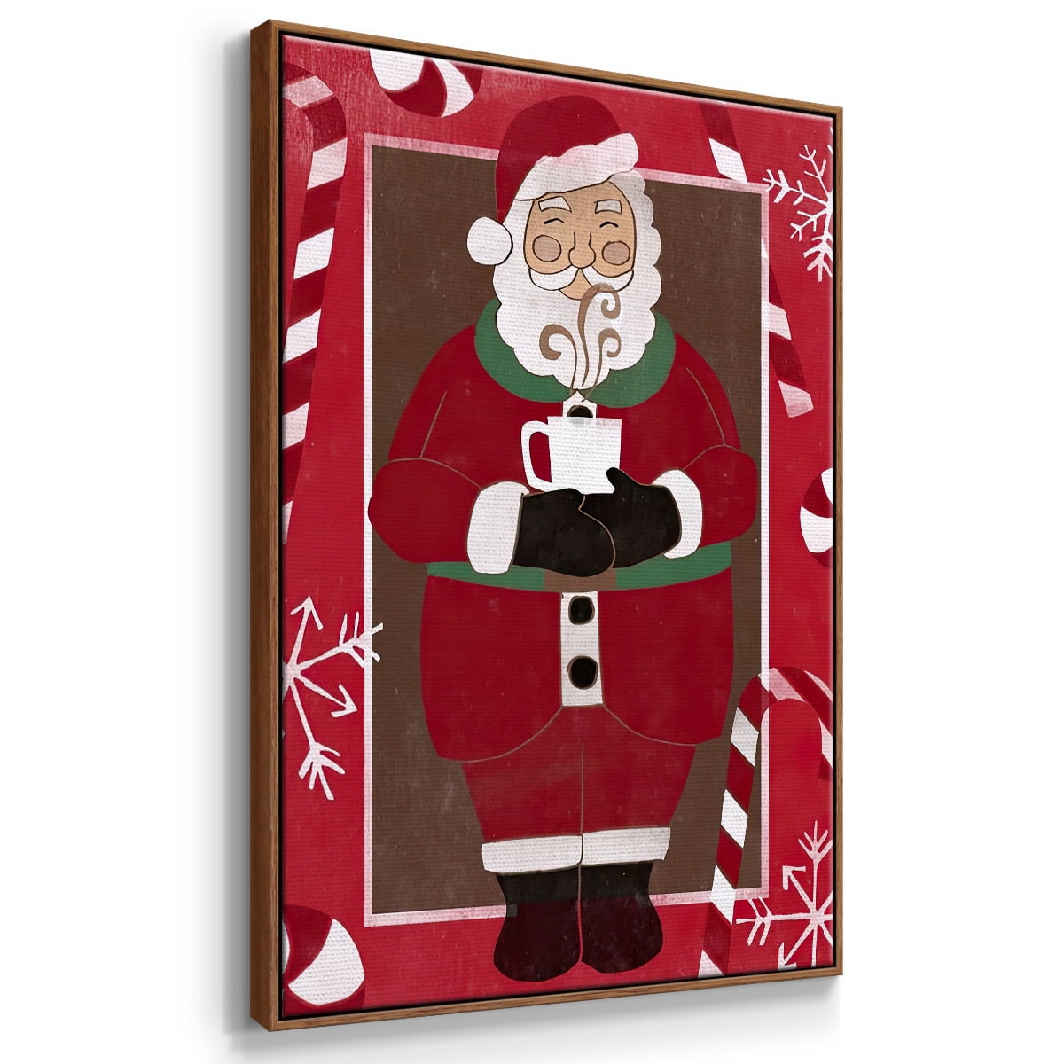Cozy Cocoa Christmas Collection B - Framed Gallery Wrapped Holiday Canvas - 17 x 25 - Rosewood Frame