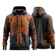 thumbnail image 5 of RUTAYY Boys Zip Up Hoodie Long Sleeve Skeleton Full Print Halloween Front Pocket Hooded Jacket Orange, 5 of 5