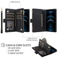 thumbnail image 4 of For Iphone 16 Pro Crossbody Zipper Wallet Rhombus Leather Phone Case(Black),iPhone 15 Pro, 4 of 7