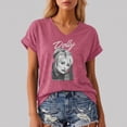 thumbnail image 2 of JCCXIN Womens Vintage Dolly Shirt V Neck Short Sleeve Graphic Tee for Parton Fans Retro Casual T-Shirt, 2 of 6