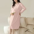 thumbnail image 4 of WUANDIXFA Robe de Maternité pour Séance Photo Modèle Robe de Maternité Robe de Nuit d'Allaitement Été Ceinture Fine Coussinet Pyjama pour Femme Enceinte Rose,2TG, 4 of 5