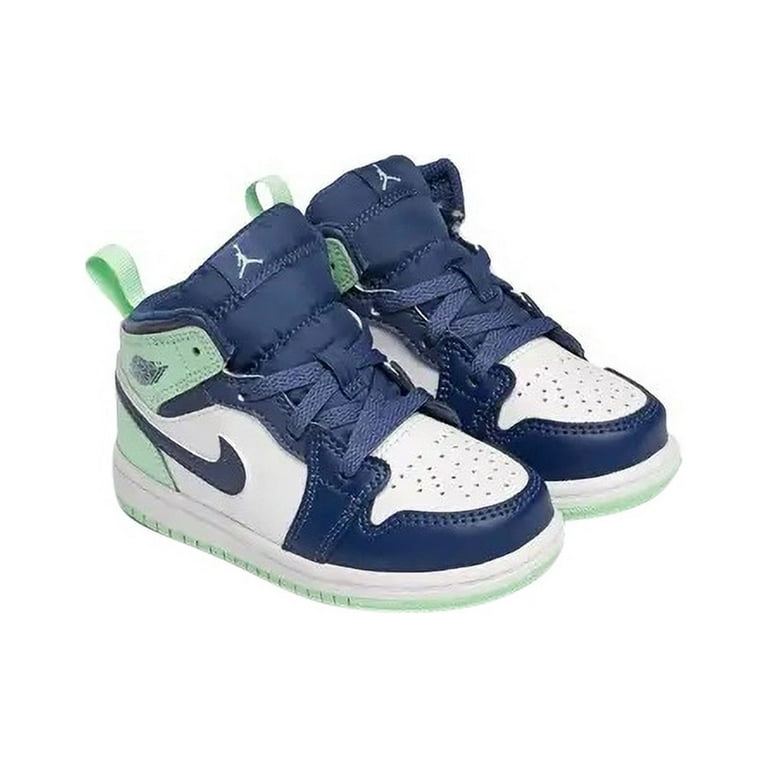 Nike Air Jordan 1 Mid Mystic Navy Blue Mint Foam Shoes 554724-413