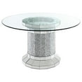 thumbnail image 6 of Ellie 5-piece Cylinder Pedestal Dining Room Set Mirror and Grey, 6 of 7