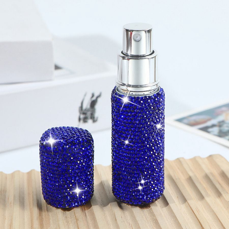 10ml Diamond Perfume Spray Bottle – Blue, Luxurious, Travel-Friendly, Leakproof & Refillable Mini Atomizer