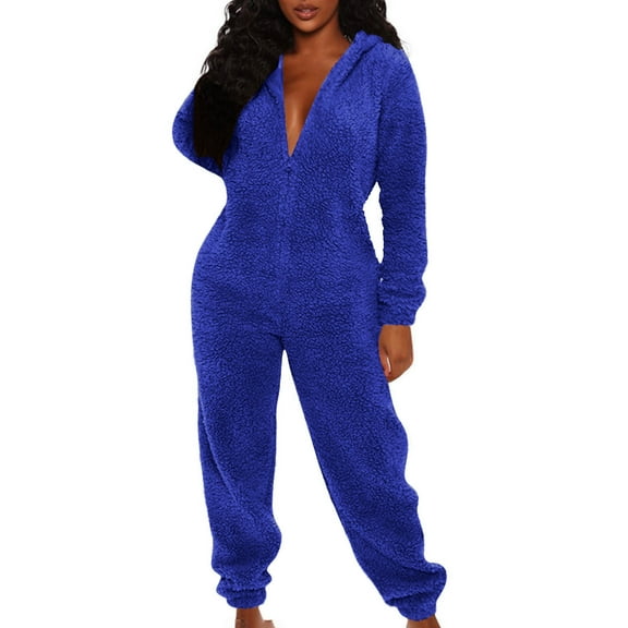 Roncen Women's Hooded Jumpsuit - Autumn Winter Long Sleeve Casual Loungewear with Relaxed Fit for Cozy & Comfortable Home Wear