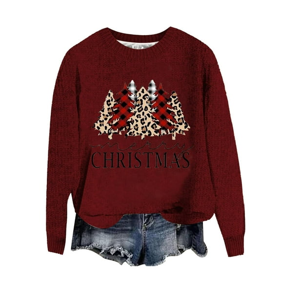 Zhanying Ugly Xmas Sweater Loose Fit Women's Christmas Outfit Women's Oversized Reindeer Sweater