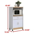 Hodedah Microwave Kitchen Cart, White