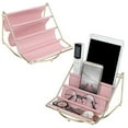 thumbnail image 3 of Household SuppliesMultilayer Wrought Iron Leather Desktop Storage Rack Makeup Remote Control Holder Top Tier Quality, 3 of 5