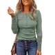 thumbnail image 2 of Camisas de manga larga para mujer, color puro, casual, con botones, estilo túnica, elegante para uso diario, 2 of 5