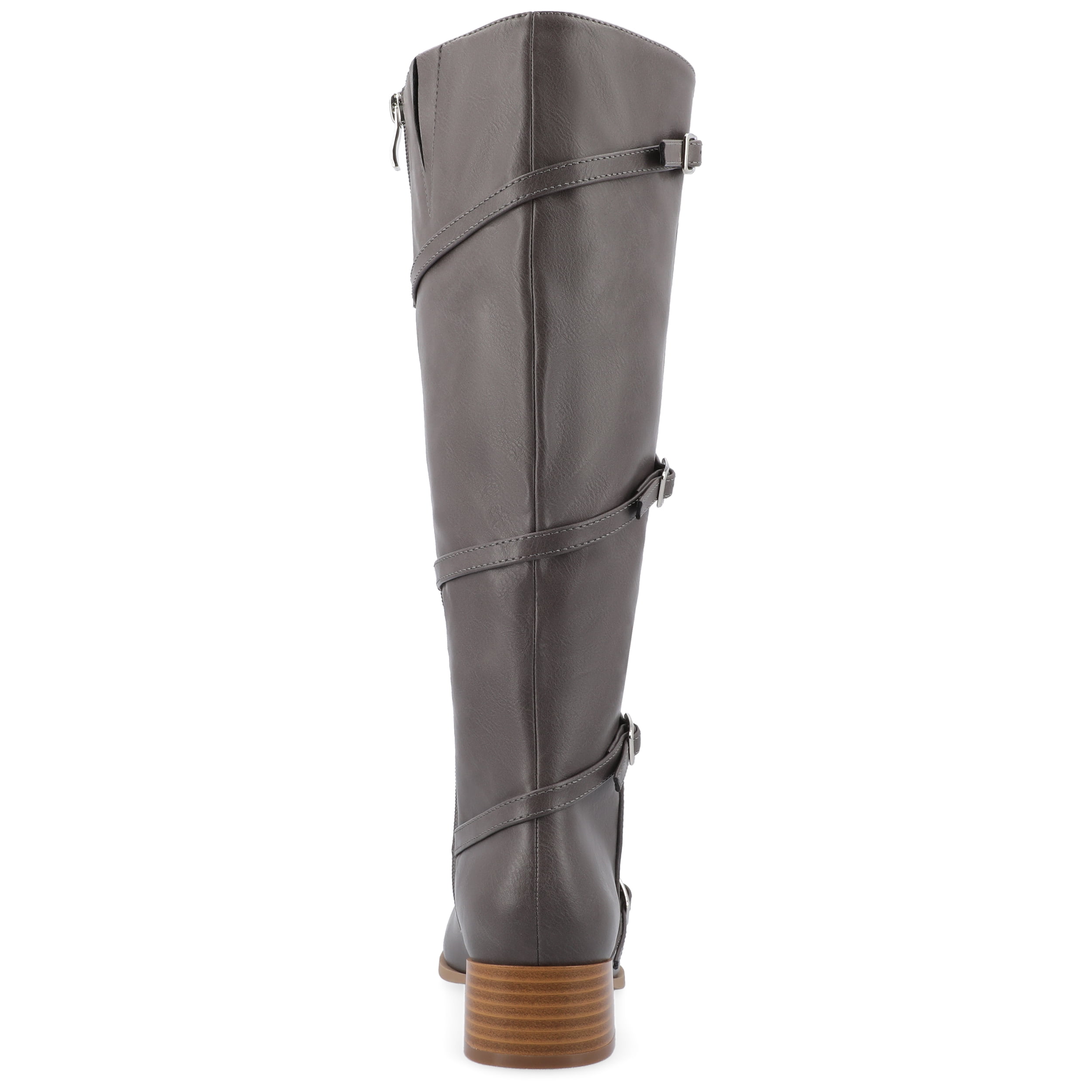 Journee Womens Elettra Stacked Block Heel Round Toe Boots