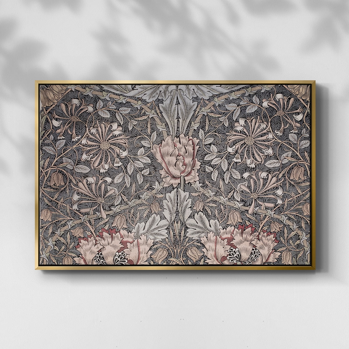 Vintage Abstract Print-XXX Framed in Gold Wood Gallery Wrapped Canvas 27 in. x 41 in.