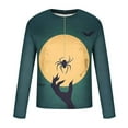 thumbnail image 5 of FDGIU Men's Halloween Graphic Tees Men Fashion Casual Print Sports Long Sleeves Round-Neck Blouses Shirts Casual Shirts, 5 of 5