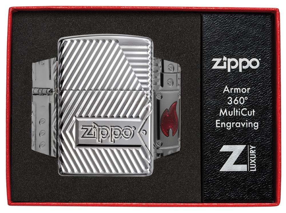 Zippo Zippo Bolts Design High Polish Chrome Pocket Lighter
