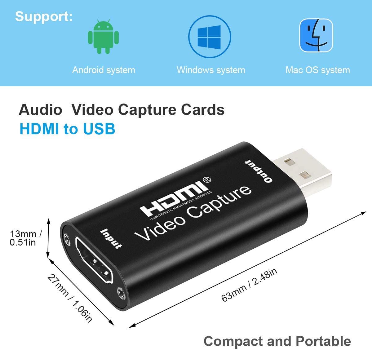 Carte De Capture HDMI 4K@60FPS USB 3.0 - Compatible PS5, Switch, OBS - Streaming Et Enregistrement