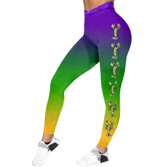 Fvwitlyh Pantoufles Pour Femmes Women Print Tights Leggings Control Yoga Sport Leggings For Women High Waisted Leggings Yellow,L