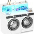 thumbnail image 7 of Homieasy Washer and Dryer Countertop, 2-Tier Laundry Countertop Cover with LED Lights and Power Strip, Large Space Laundry Topper with Shelf for Laundry Room Organization, White, 7 of 7