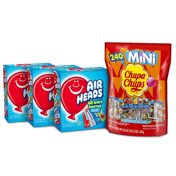 Airheads and Chupa Chups Halloween Bundle - Contains 240 Mini Chupa Chups and 180 Airheads Bars - 420 Pieces of Candy