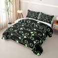 thumbnail image 3 of Manfei Cute Simple Cat Twin Quilt Set, Cartoon Kitten Twin Coverlet Set, Black Green, 2 Pieces, 1 Bedspread and 1 Pillowcase, 3 of 7