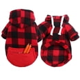 thumbnail image 4 of Plaid Dog Hoodie,Soft Warm Outfits Puppies Kittens Sweatshirts with Pocket Classic Chihuahua Hooded Clothes, 4 of 7
