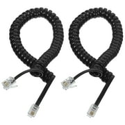 2 Pcs The Black Phone Cable Telephone Cord Landline Spring Spiral Phones Accessory Cords Copper Abs