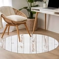 thumbnail image 4 of Round Rugs 4Ft, White Wood Grain Round Area Rug Washable Indoor Throw Carpet, Country Farmhouse Wooden Plank Soft Non Slip Circle Rug for Kitchen Nursery Room Home Decor Aesthetic, 4 of 8
