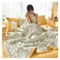AUQ Quilts for Queen Bed Light Bedspreads,Soft Bed Summer Quilt Lightweight Microfiber Bedspread,Modern Style Flowers Pattern Coverlet for All Season 150x200