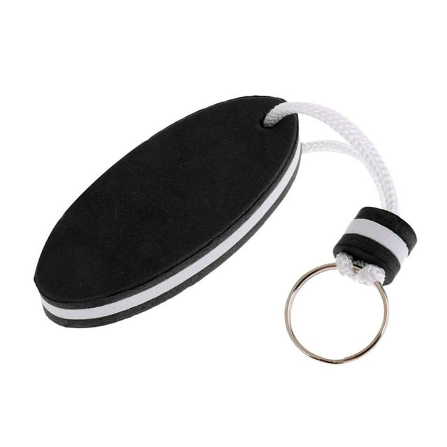 Llavero flotante de espuma forma ovalada, llavero para barco, accesorios Negro Sunnimix Anillo de llavero flotante