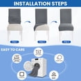 thumbnail image 5 of JIATER Dining Chair Covers Stretch Washable Chair Slipcovers Protector Set of 4,Light Gray, 5 of 7