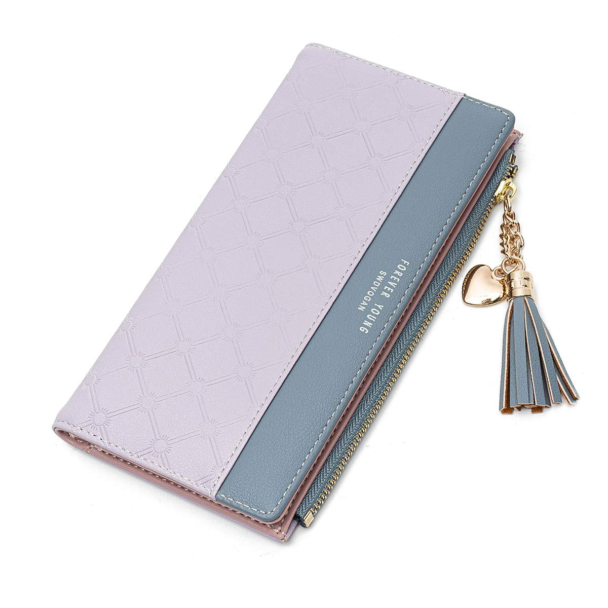 Women Purse, Long Wallet Tassel PU Leather Wallet Multi Slots Slim