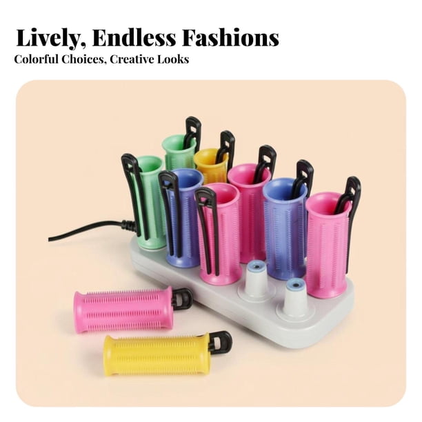 10 rulos eléctricos calefactables , fáciles de para mujeres, herramienta de peinado con calor, kit para rizar cabello