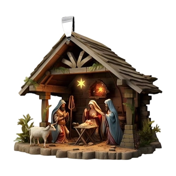 Religious christmas ornaments,Christian Gifts for Women,Men - Christmas Ornaments 2025,Religious Christian Gifts for Women,Nativity Scene Ornament,Xmas Hanging Keepsake,nativity ornament D