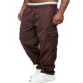 thumbnail image 3 of Men‘s Drawstring Sweatpants Baggy Joggers Straight Leg Running Athletic Cargo Pants with Pockets Black 2XL, 3 of 8