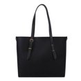 thumbnail image 1 of 2 unids/set bolso de mano de PU sólido para mujer bolso de mano de hombro de gran capacidad (negro) Likrtyny Para estrenar, 1 of 9