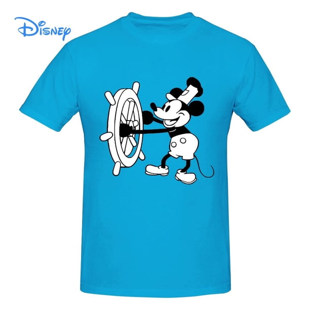 Disney Mickey Mouse Steamboat Willie T shirt Harajuku Short Sleeve T-shirt 100% Cotton Graphics Tshirt Brands Tee TopS Gao Jinjia LED