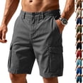 thumbnail image 2 of BRANROY Mens Cargo Shorts Loose Multi‑Pocket - Mid‑Length Drawstring Shorts, Great as Beach Shorts, Hiking Shorts, and Casual Sport Shorts for Outdoor Lifestyle,Light Blue,S, 2 of 9