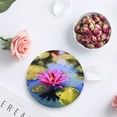 thumbnail image 4 of FMSHPON Lotus Plant Vintage Oil Painting Style Set of 4 Round Coaster for Drinks, Absorbent Ceramic Stone Coasters Cup Mat with Cork Base for Home Kitchen Room Coffee Table Bar Decor, 4 of 6
