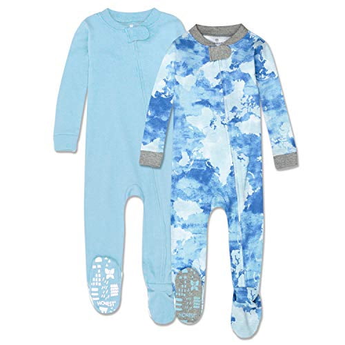 uni baby 2-pack Organic Cotton Snug-fit Footed Pajamas and Toddler