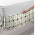 thumbnail image 2 of Geometric Bed Skirt, Minimalistic Thin Line Art Motif with Circles and Ovals Repetitive Grid, Elastic Bedskirt Dust Ruffle Wrap Around for Bedding Decor, 4 Sizes, Ivory Charcoal Grey, by Ambesonne, 2 of 2