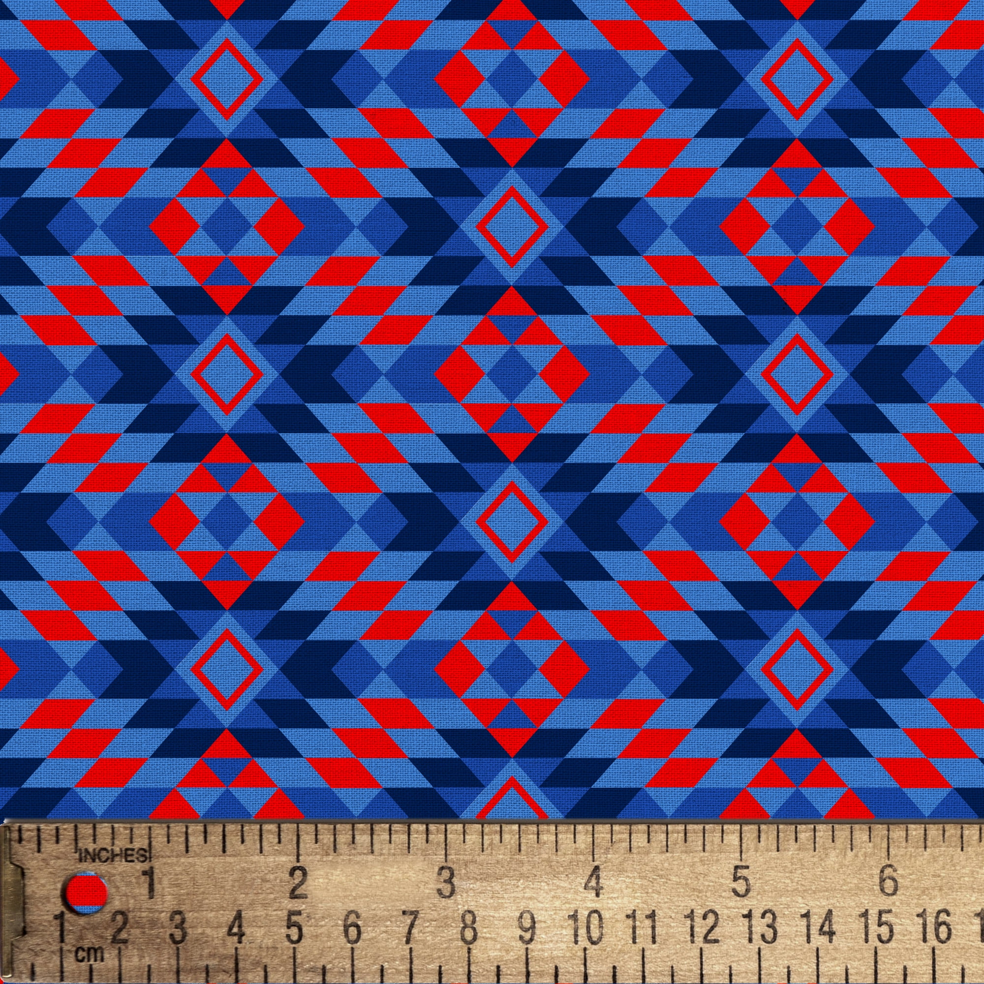 1 Yard 100% Cotton Killim Pattern, Navy, 44" Wide for Quilting & Sewing by David Textiles