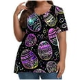 thumbnail image 1 of Pisexur Printemps Tops for Women 2025 Women Mode Été Imprimé Régulier Women Manches Courtes Col Rond Womens Tops Multicolore,4TG, 1 of 7