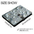 thumbnail image 3 of Leather Notebook with Pen Holder Writing Notepad Includes 100 Pages Lined Journal Silver Flowers Pattern, 3 of 6