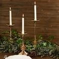 thumbnail image 5 of Efavormart Set Of 3 | Gold Metal Taper Candlestick Holders, 3 Disk Pedestal Design Candle Stands - 9", 11", 13", 5 of 10