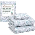 thumbnail image 3 of RUVANTI 100% Organic Cotton Sheets - Twin Sheet Set - 3 Piece Percale Weave Bedding, Crisp, Cooling & Breathable, Soft & Durable, 16" Deep Pocket, Hotel Quality Sábanas - Cold Chrysanthemum, 3 of 7
