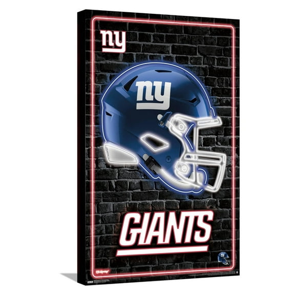 NFL New York Giants - Neon Helmet 23 Canvas Wall Poster, 14.725" x 22.375"