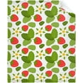 thumbnail image 2 of Yibo Strawberry Cherry Pattern Flannel Soft Warm Cute Strawberry Fruits Blanket Fleece Bed Couch Living Room Blanket for Kids Adults, 2 of 8