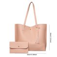 thumbnail image 3 of Bolso de hombro vintage para mujer Bolso de viaje de cuero PU con juego de monedero (rosa), 3 of 5