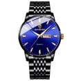 thumbnail image 2 of Resicozy Mens Gold Watches Stainless Lightweight Watch with Date Classic Watch Gold White Blue Black Dial Blue with Black Band, 2 of 3