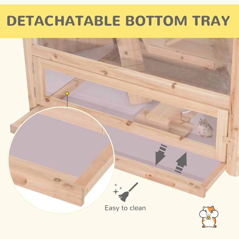 Curated visual reference: Visual Reference: Pawhut Compatible Wooden 3 Tier Hamster Cage Hutch Box With