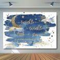 thumbnail image 3 of Twinkle Twinkle Little Star Backdrop for Boy Gold and Blue Twinkle Boy Baby Shower Photography Background Glitter Star Baby Shower Party Decorations Banner Supplies Photo Booth Props, 3 of 3
